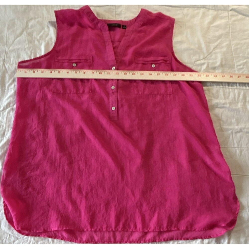 APT. 9 Women’s Pink Sleeveless V-Neck Button Blouse XL 100% Polyester